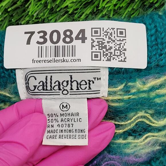 Vintage 90s Fuzzy Sweater Womens Medium 20x22 Baggy - Picture 6 of 11